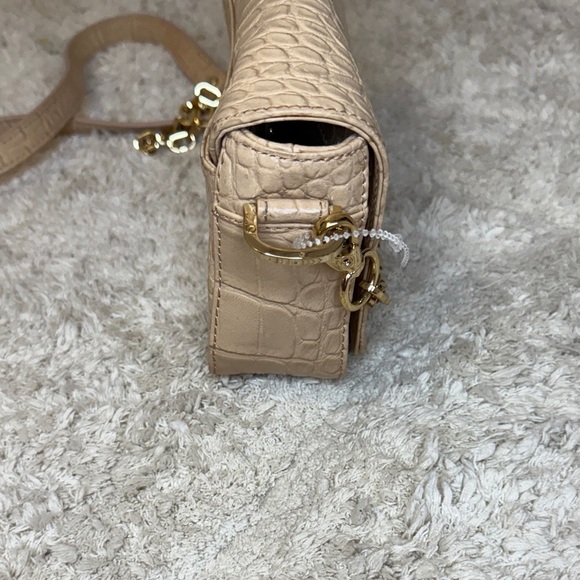 Tory Burch Like New TanCroc-Embossed Tan Crossbody Bag - Picture 3 of 11